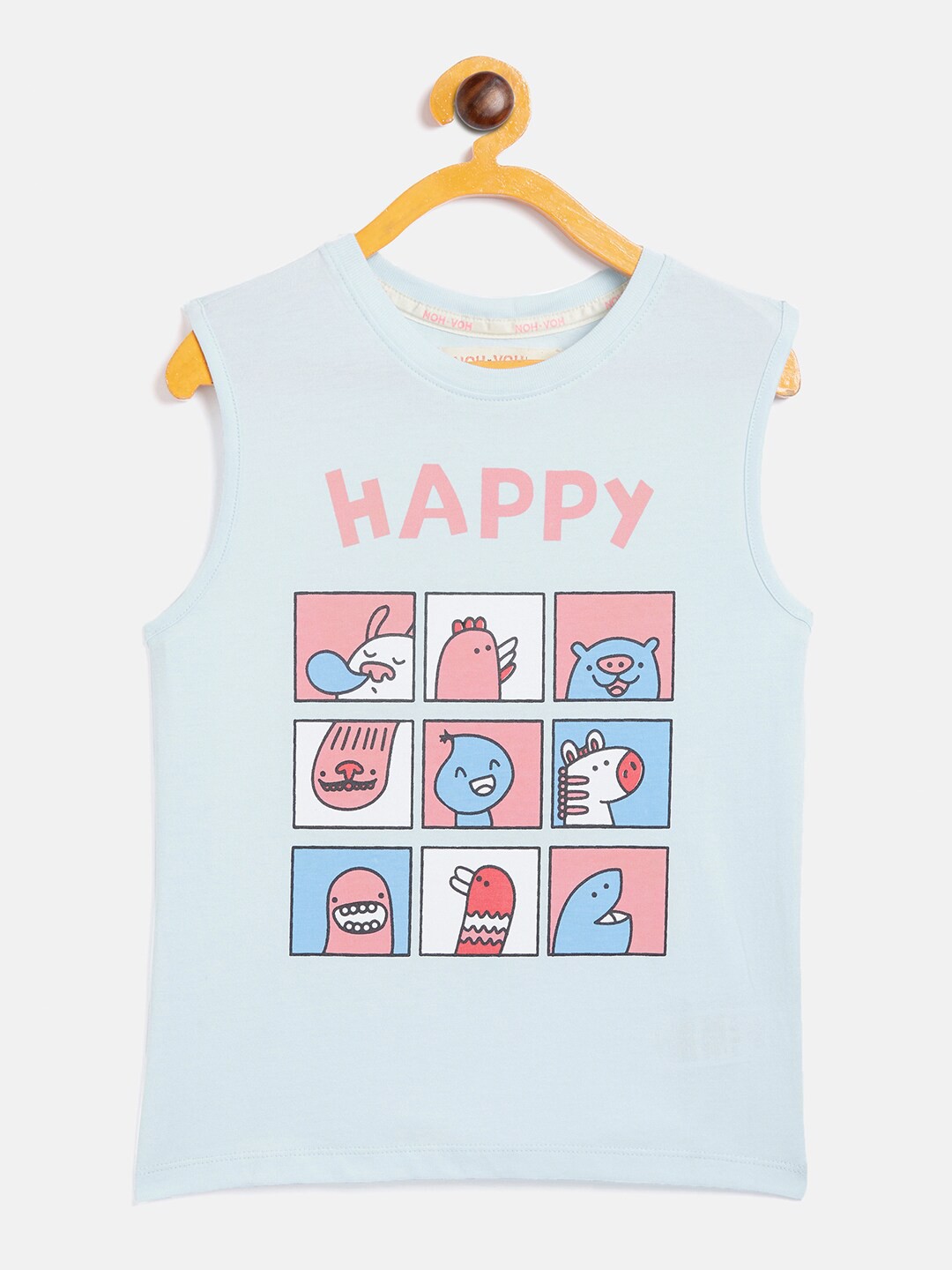 

Noh Voh - SASSAFRAS Kids Girls Blue Printed Cotton T-shirt
