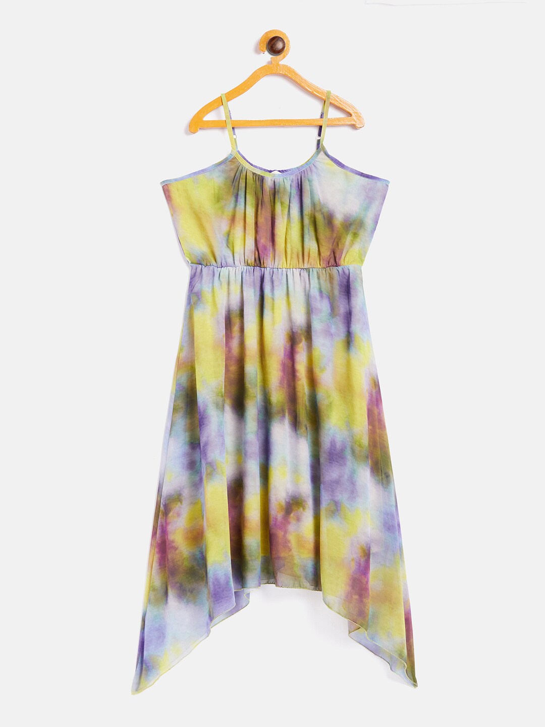 

Noh Voh - SASSAFRAS Kids Purple & Yellow Tie and Dye Dress