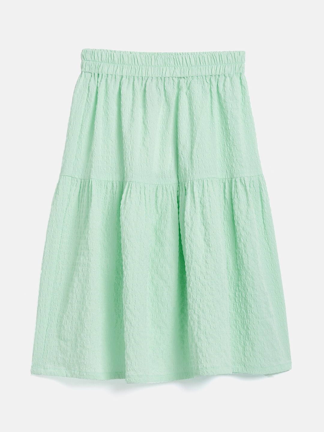 

Noh.Voh - SASSAFRAS Kids Girls Green Solid Flared Skirt