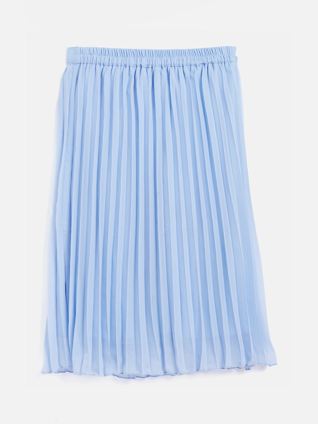 

Noh.Voh - SASSAFRAS Kids Girls Blue Solid Accordion Pleats Flared Midi Skirt