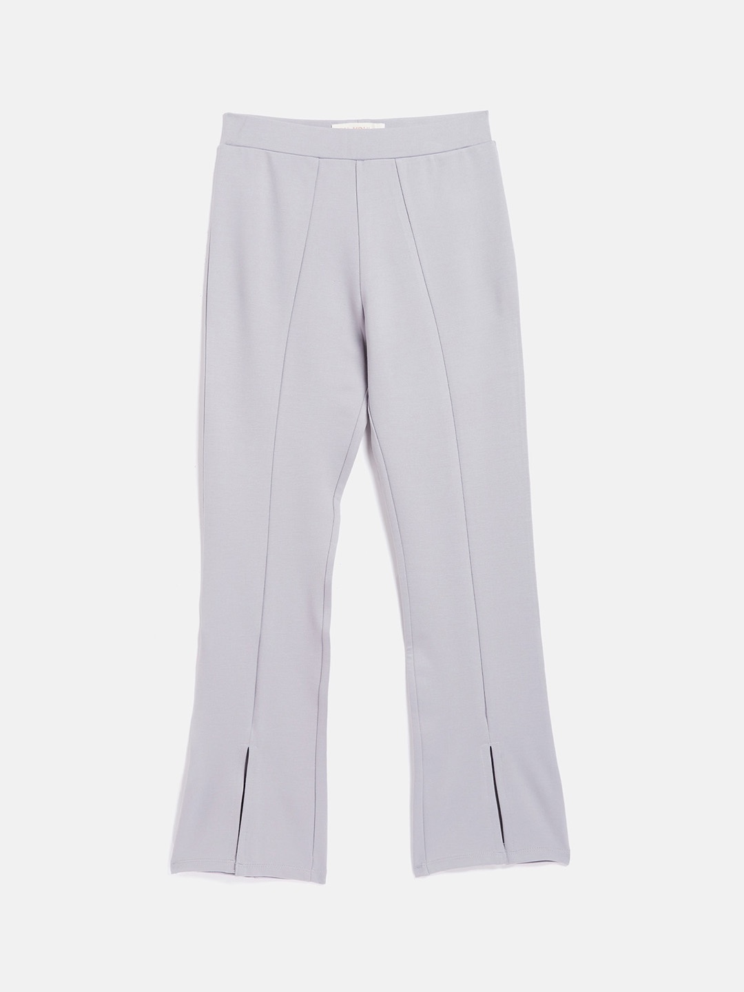 

Noh Voh - SASSAFRAS Kids Girls Grey Flared High-Rise Trousers