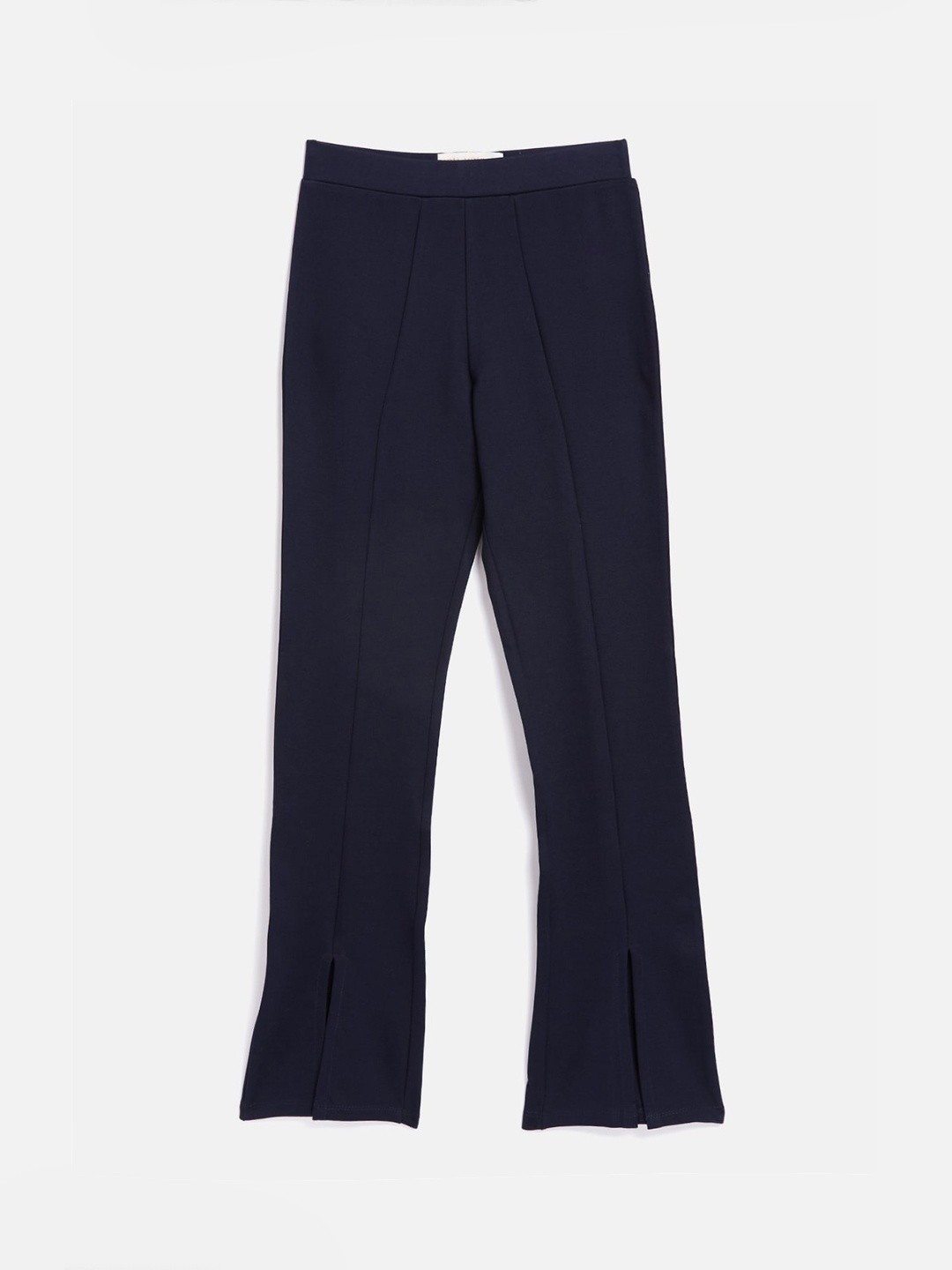 

Noh Voh - SASSAFRAS Kids Girls Navy Blue Flared High-Rise Bell Bottom Trousers