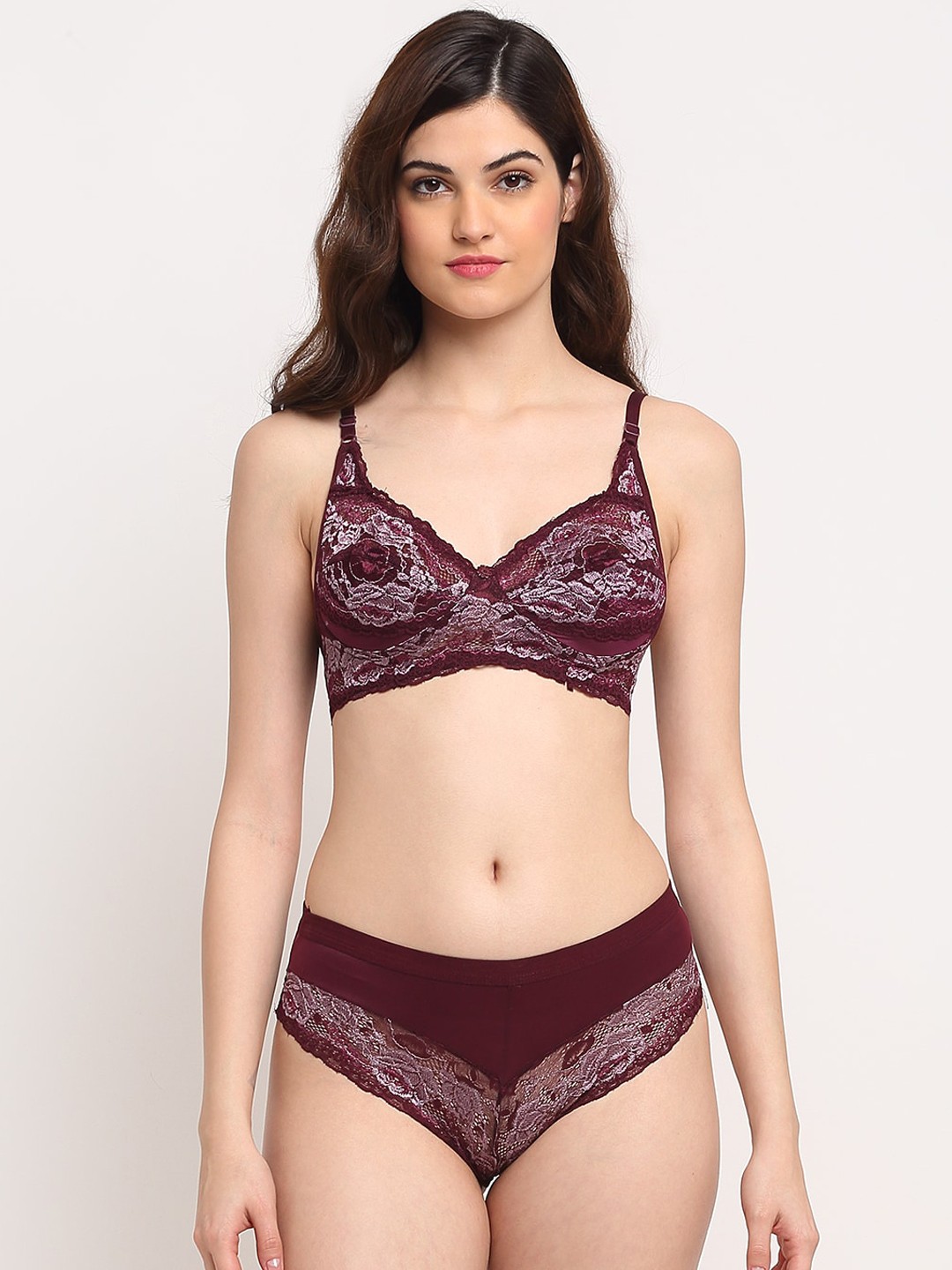 

Friskers Women Maroon Lingerie Set
