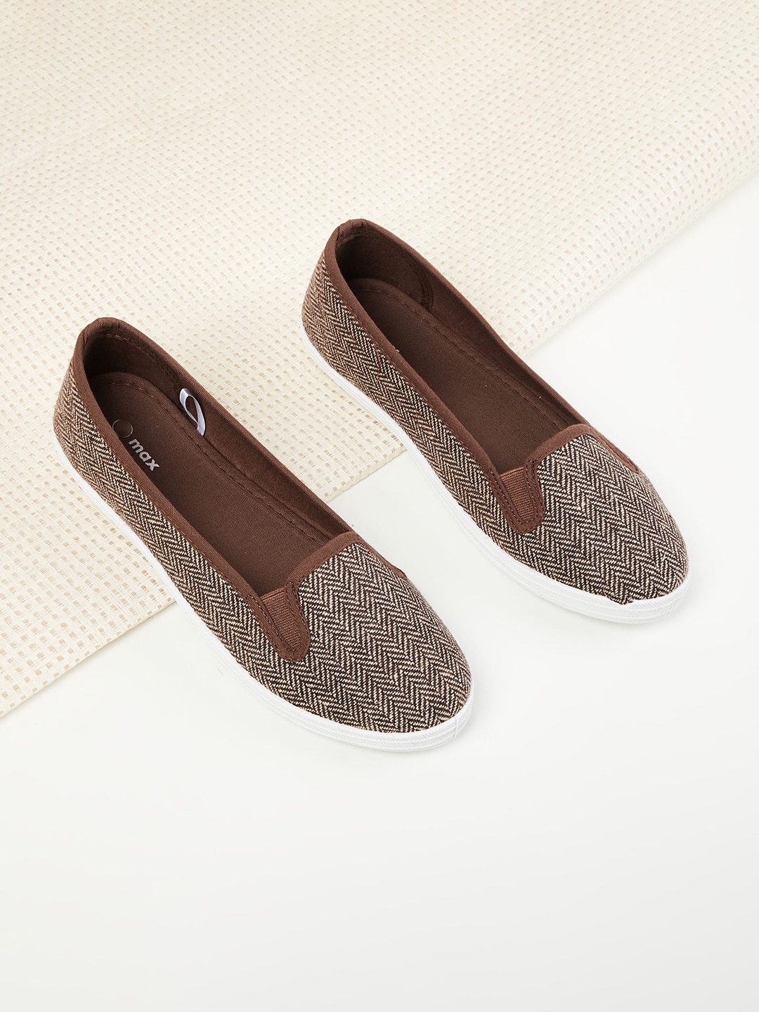 

max Women Brown Woven Design PU Espadrilles