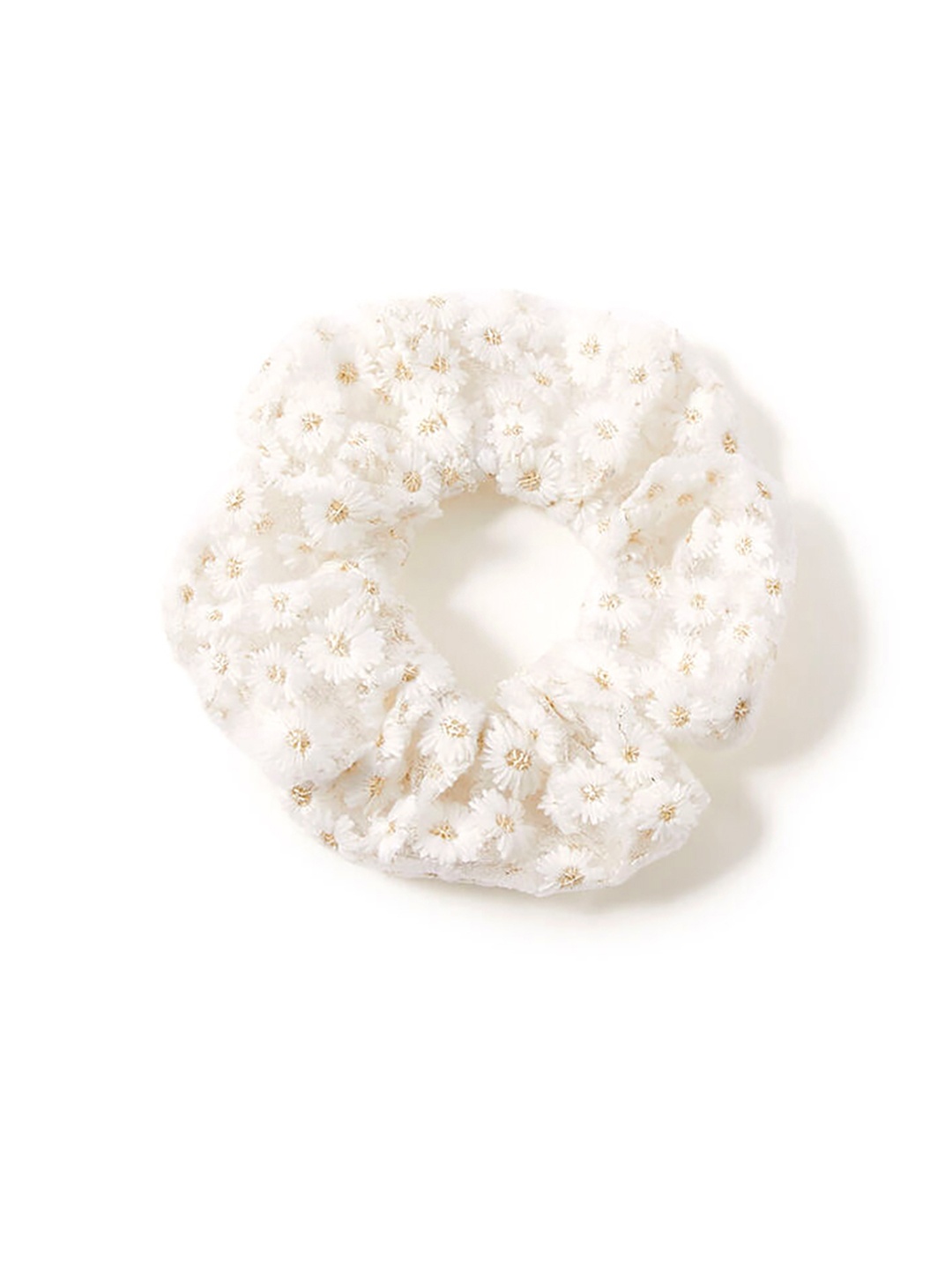 

Accessorize London Floral Embroidered Ponytail Holder Scrunchie, Grey