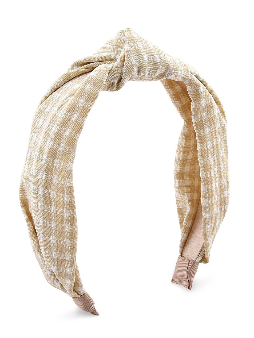 

Accessorize London Women Tan Gingham Knot Alice hair Band, Taupe