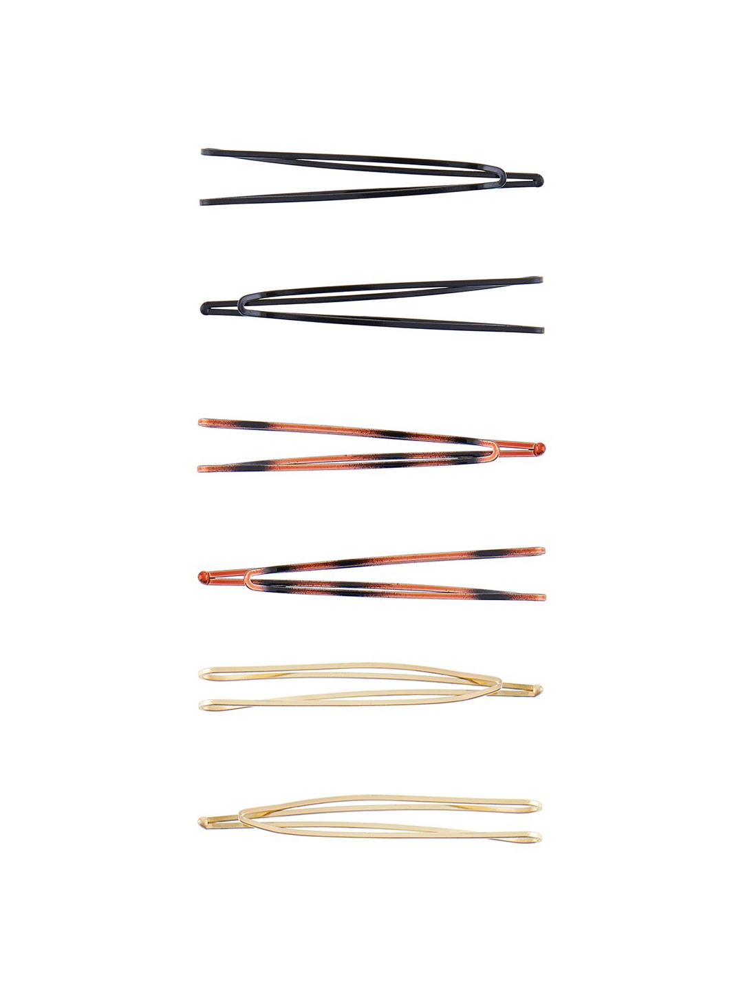 

Accessorize London Women Set of 6 Black & Brown Basic Zig Zag Hair Clips