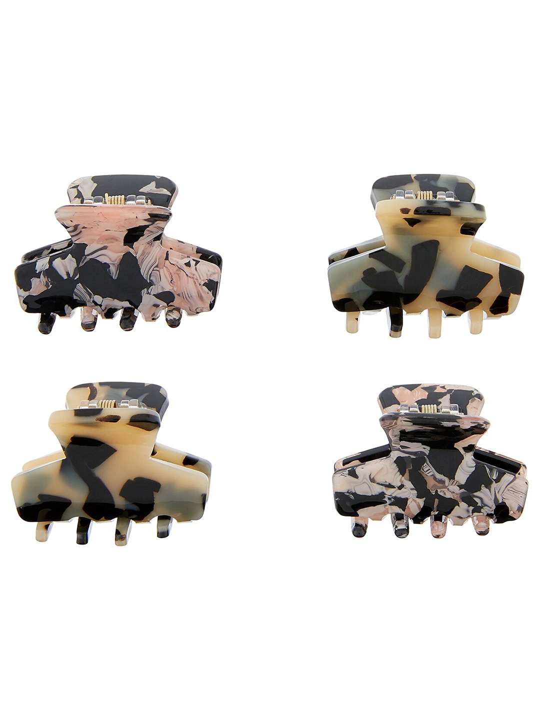 

Accessorize London Women Set of 4 Multi Color Hair Claw Clip, Peach