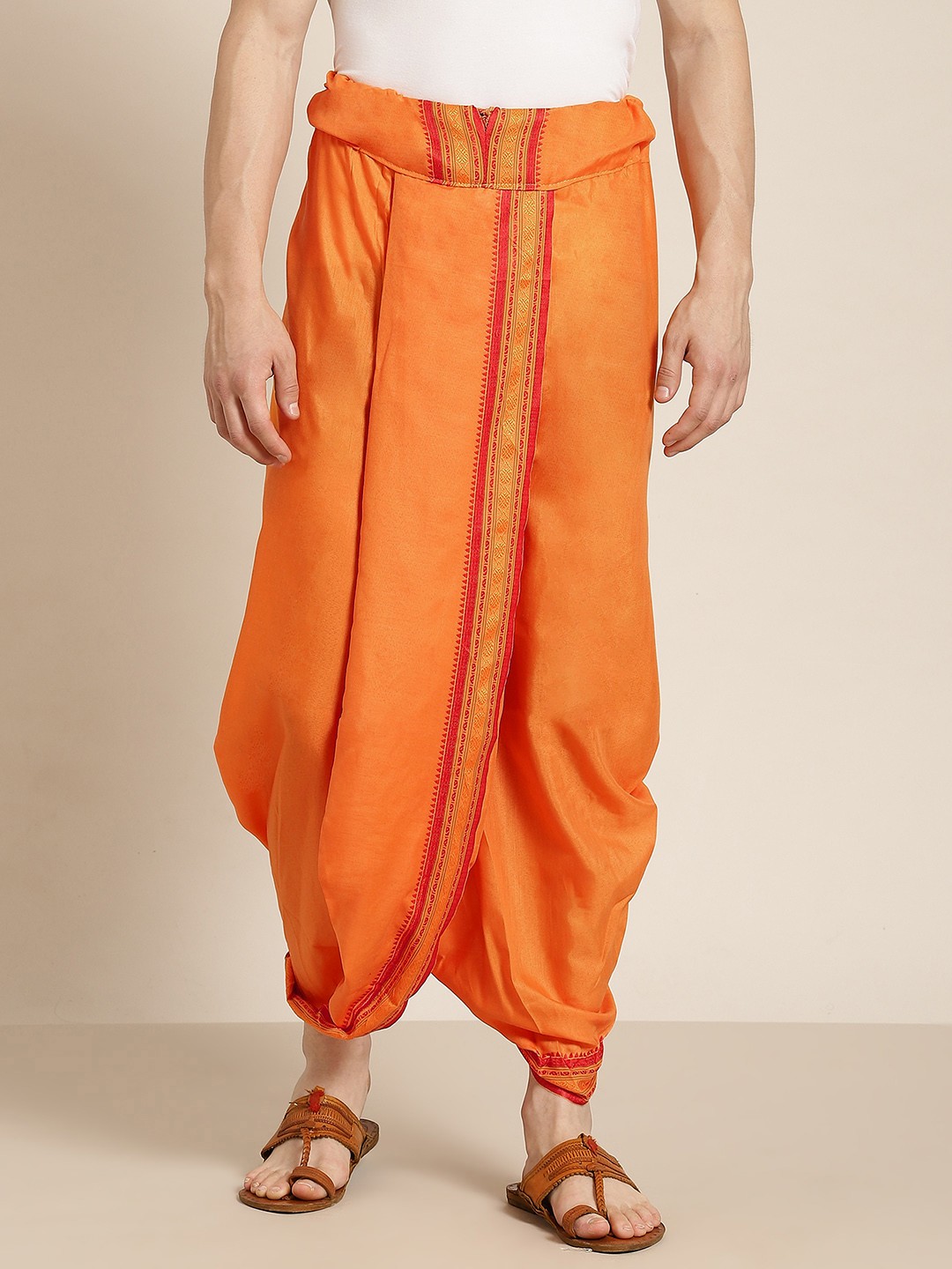 

Anug by SOJANYA Men Orange Solid Dhoti Pants