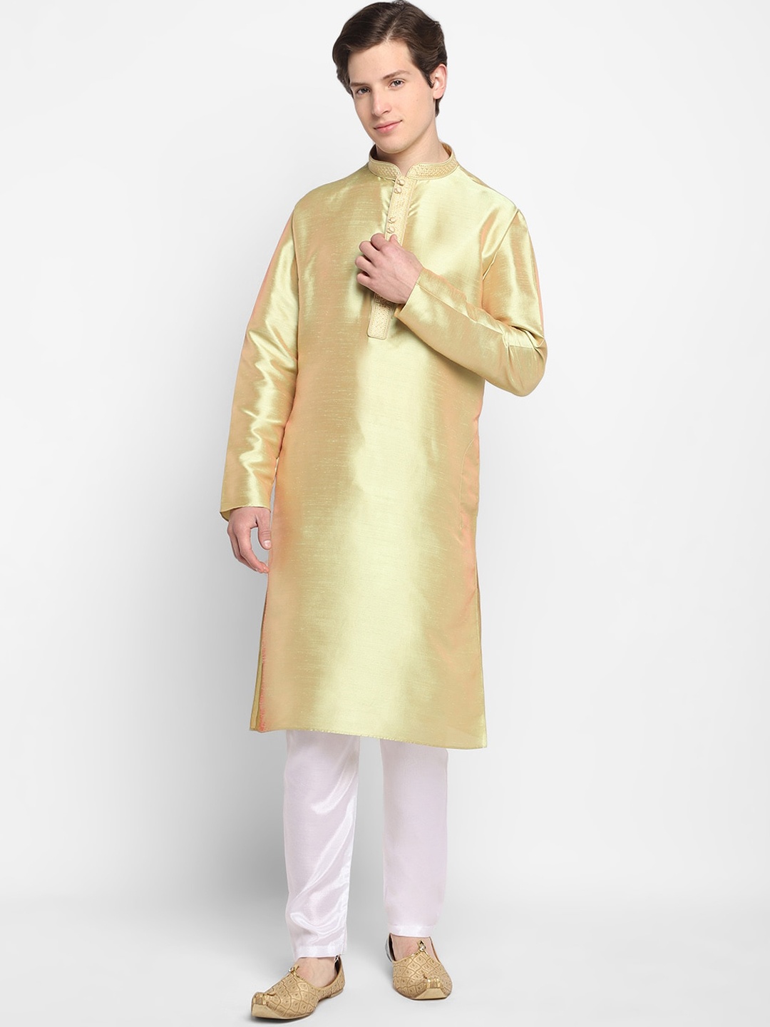 

DEVOILER Men Gold-Toned Kurta with Pyjamas