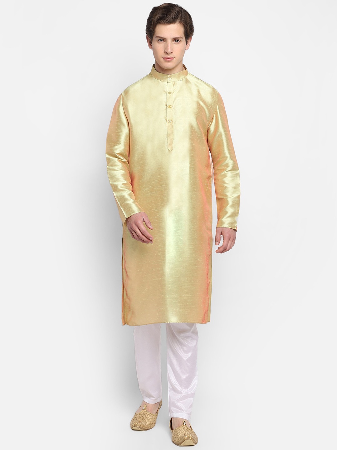 

DEVOILER Men Gold-Toned Kurta with Pyjamas