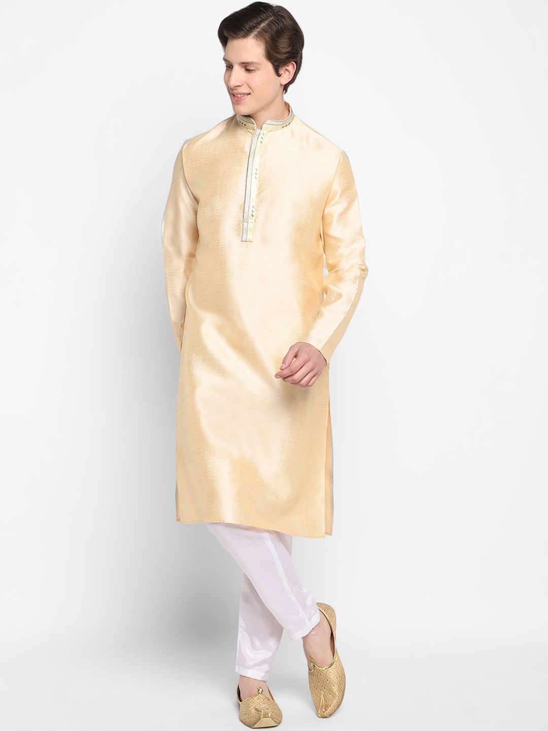 

DEVOILER Men Beige Kurta with Pyjamas