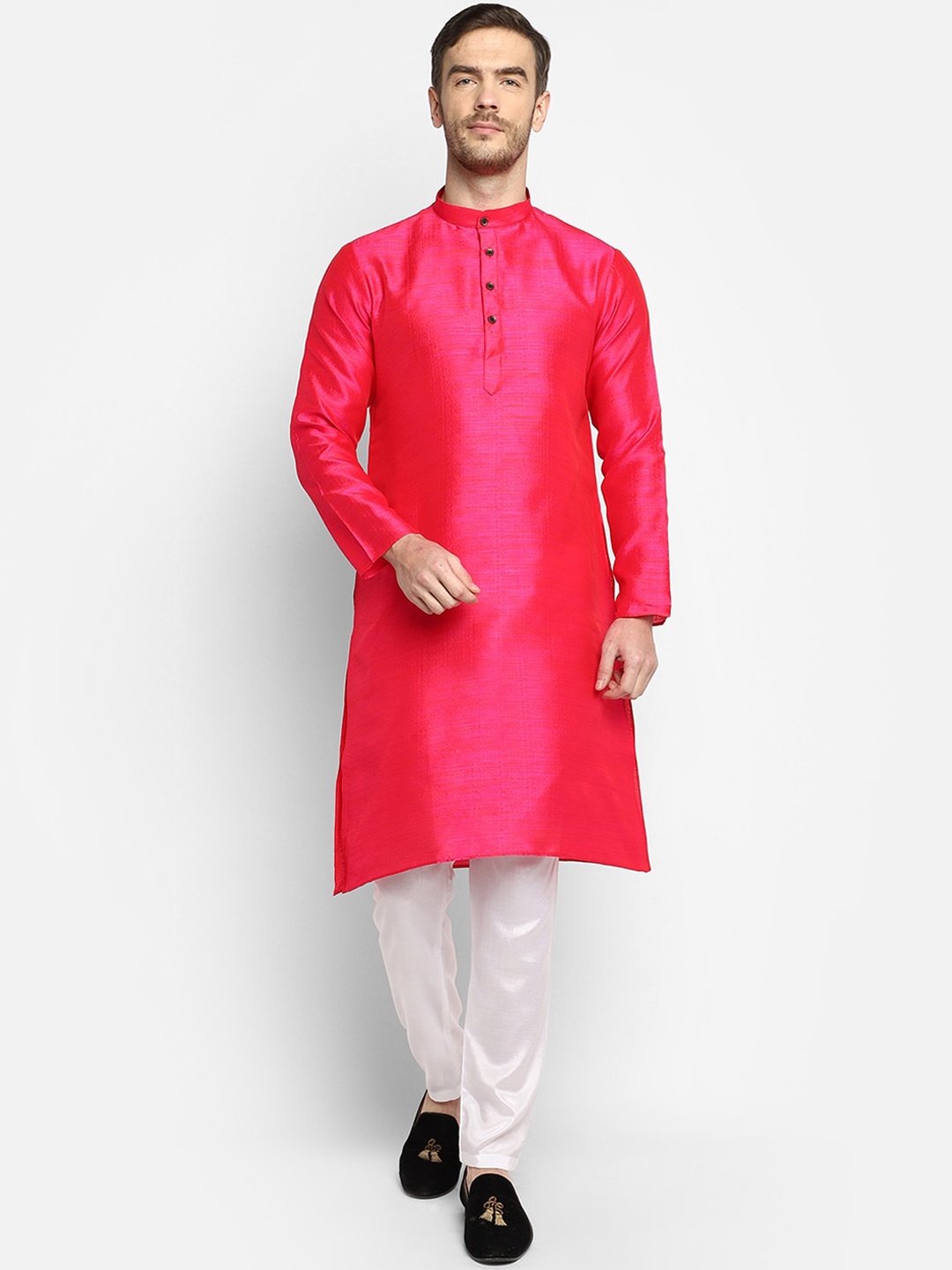 

DEVOILER Men Pink Kurta with Pyjamas