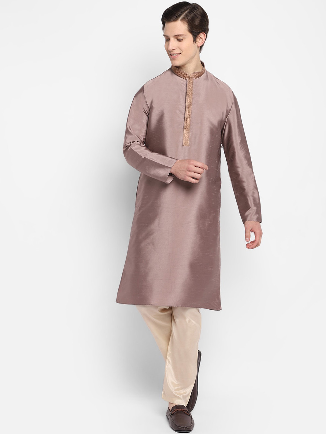 

DEVOILER Men Brown Kurta with Pyjamas