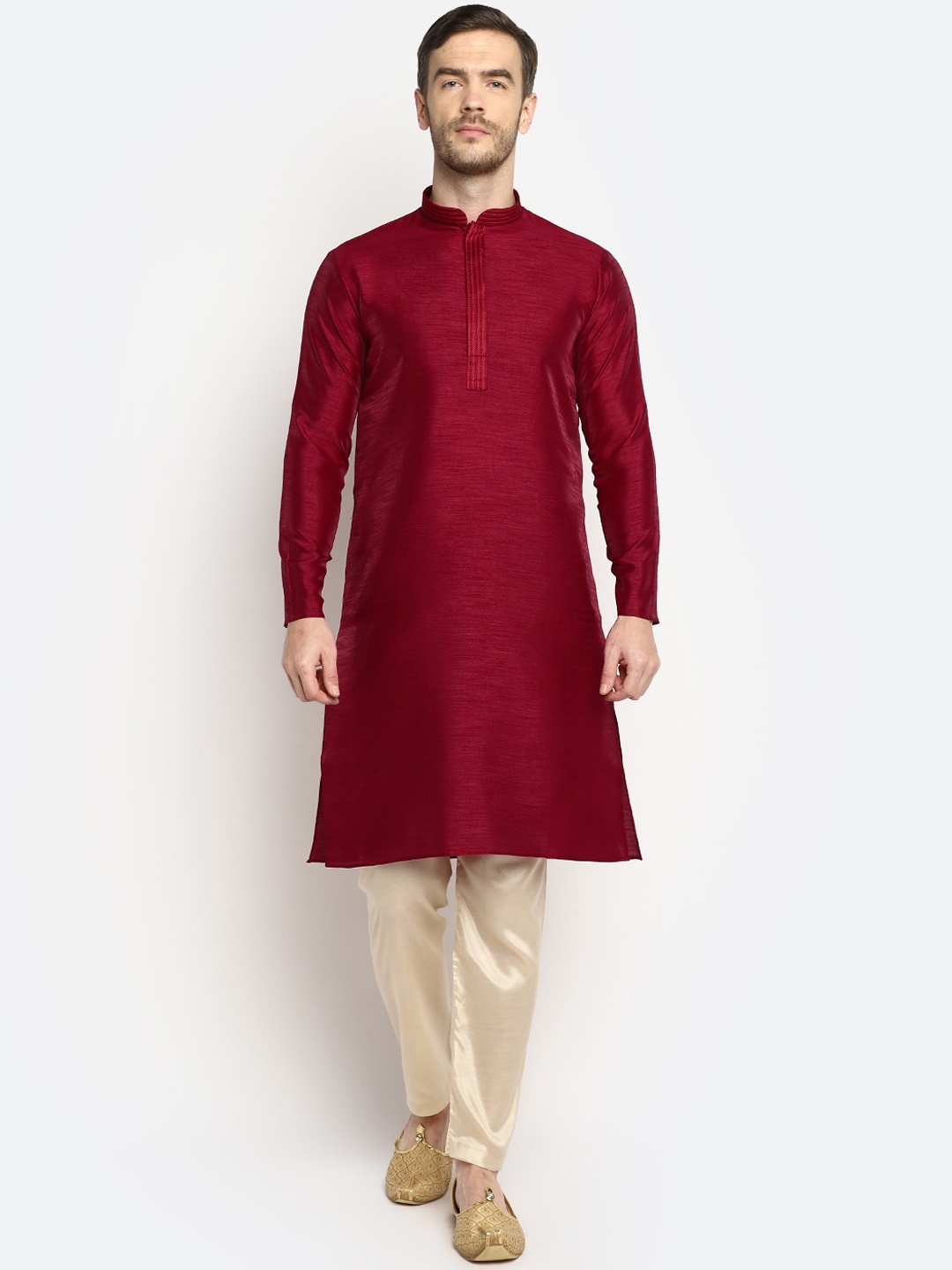 

DEVOILER Men Maroon Kurta with Pyjamas
