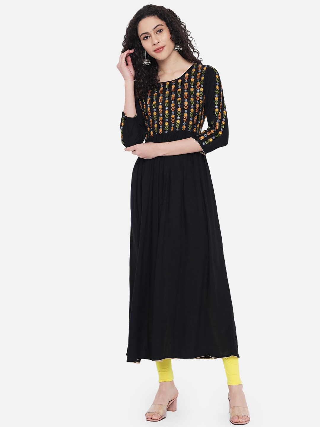 

Nehamta Black A-Line Maxi Dress