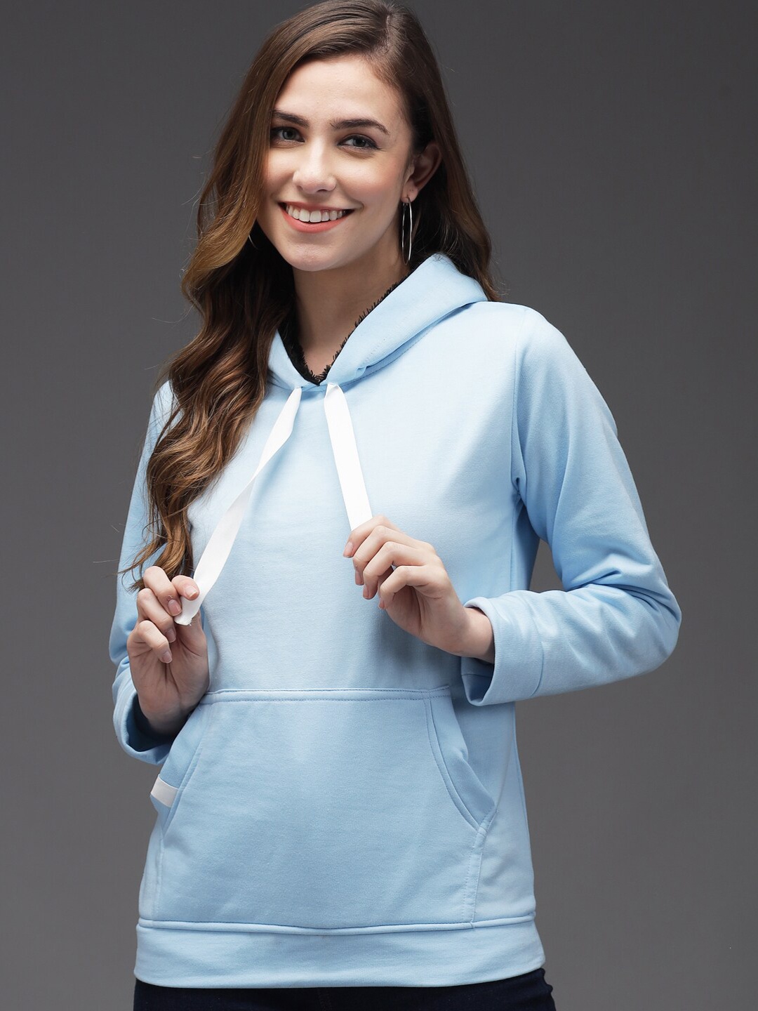 

Darzi Women Blue Hooded Sweatshirt