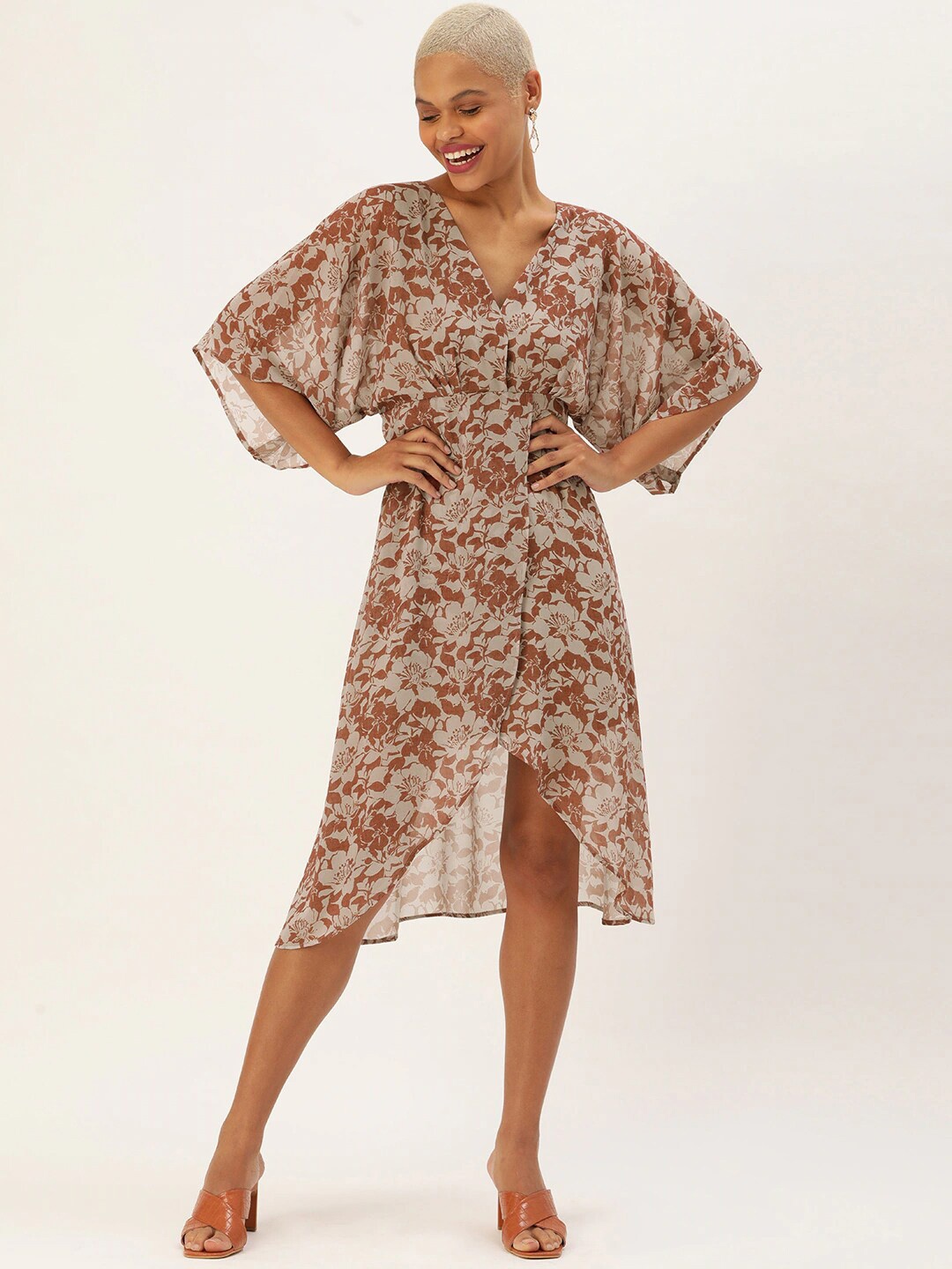 

shiloh Rust & Cream-Coloured Floral Dress