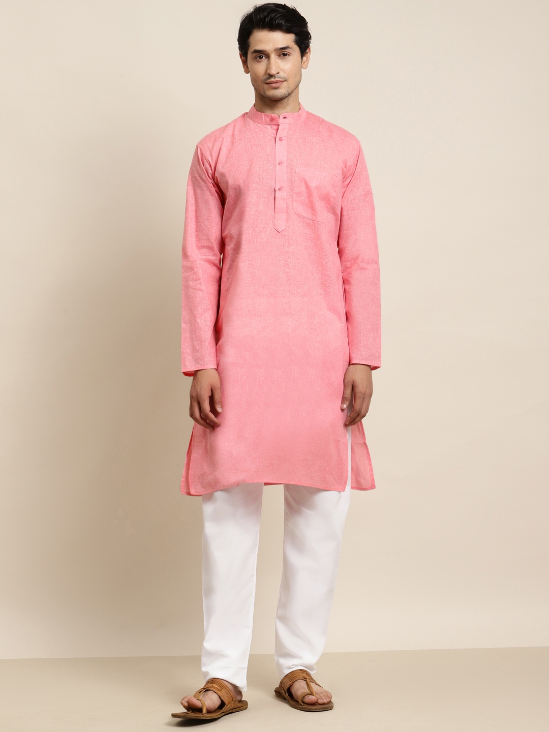 

Anug by SOJANYA Men Pink Kurta with Pyjamas