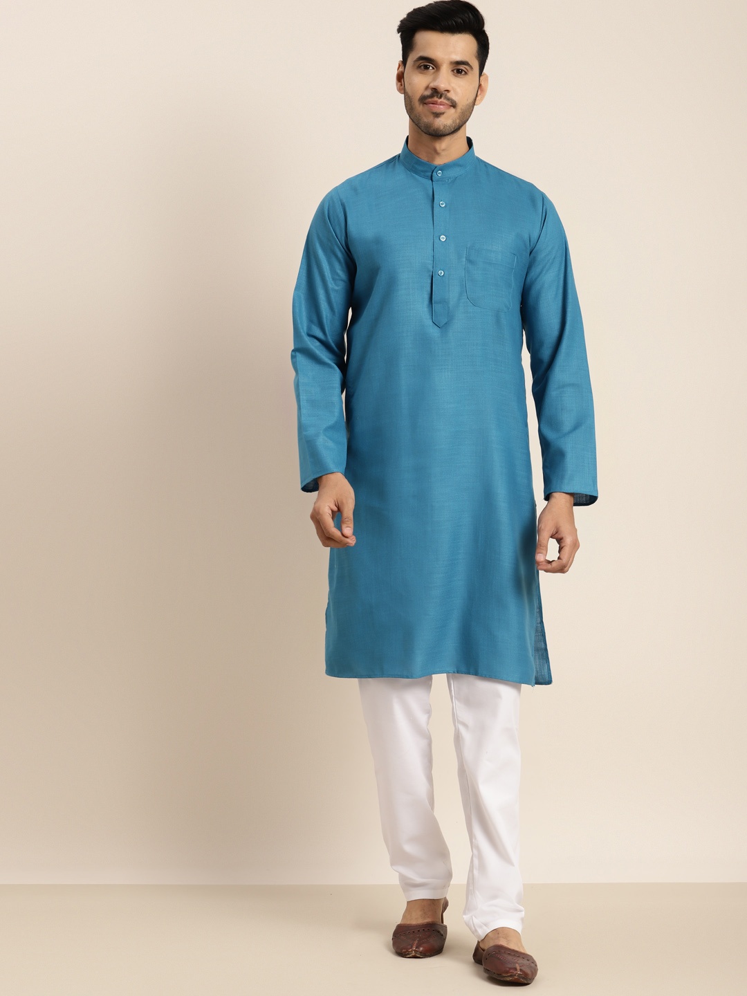 

Anug by SOJANYA Men Blue Kurta with Churidar