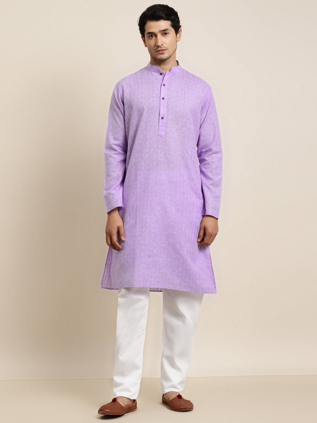 

Anug by SOJANYA Men Purple Kurta with Pyjamas