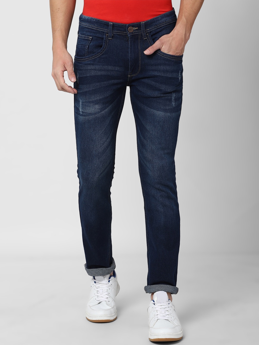 

Van Heusen Sport Men Navy Blue Slim Fit Low Distress Light Fade Stretchable Jeans