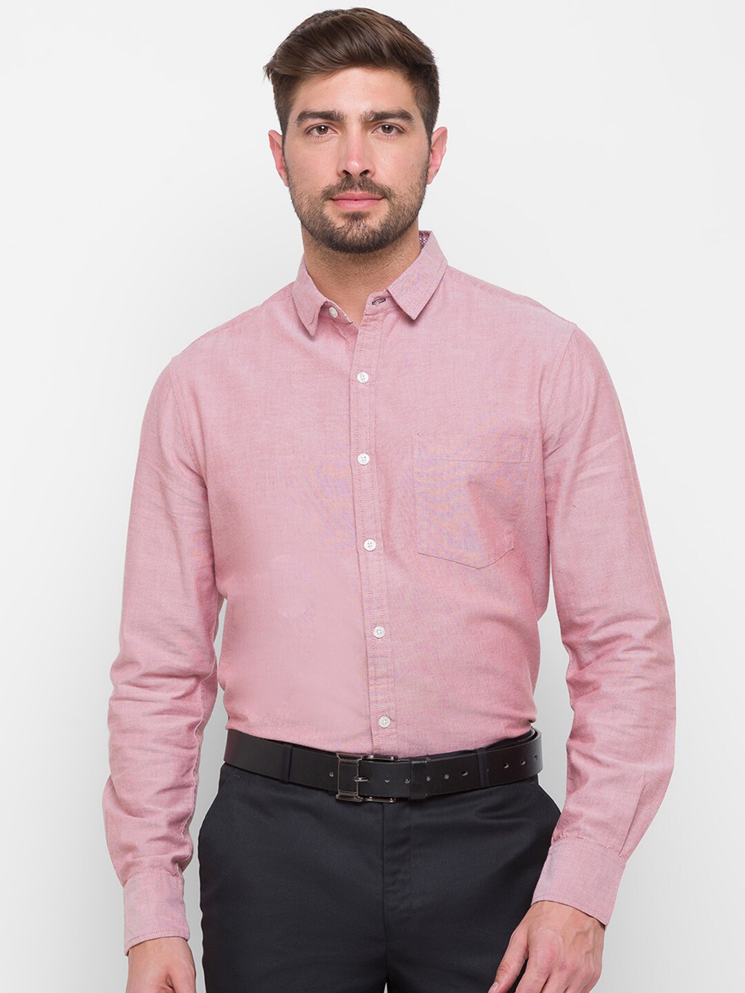 

Globus Men Pink Pure Cotton Casual Shirt