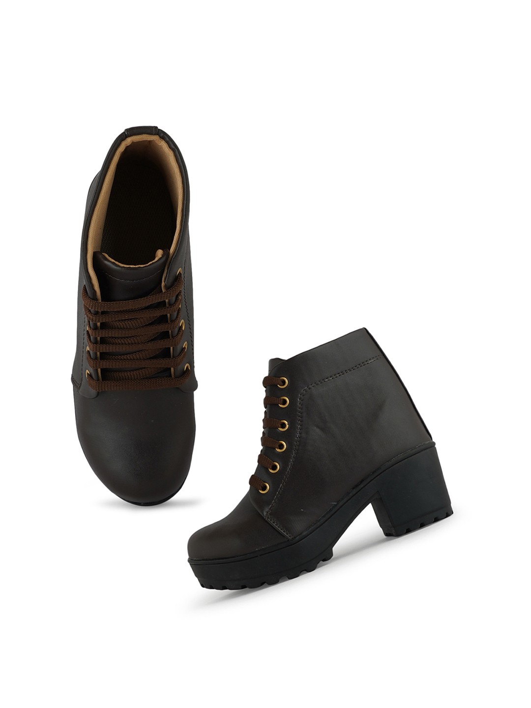 

SAPATOS Women Brown Block Heeled Boots