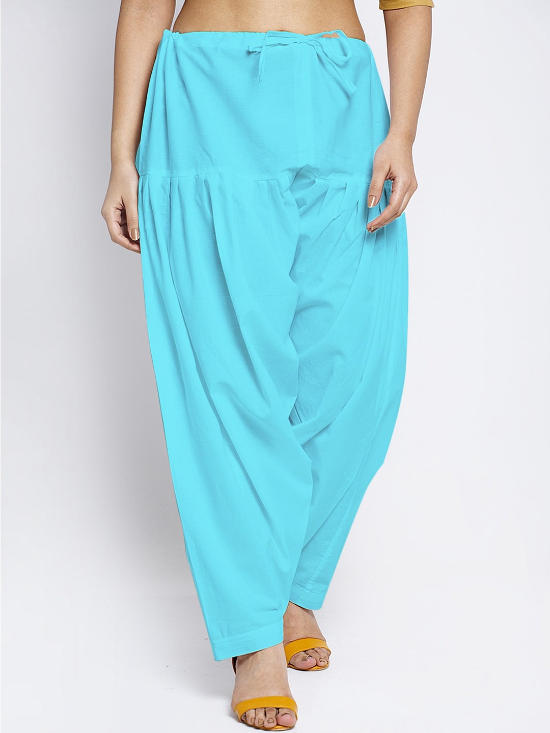

Jinfo Women Blue Solid Loose Fit Cotton Salwar