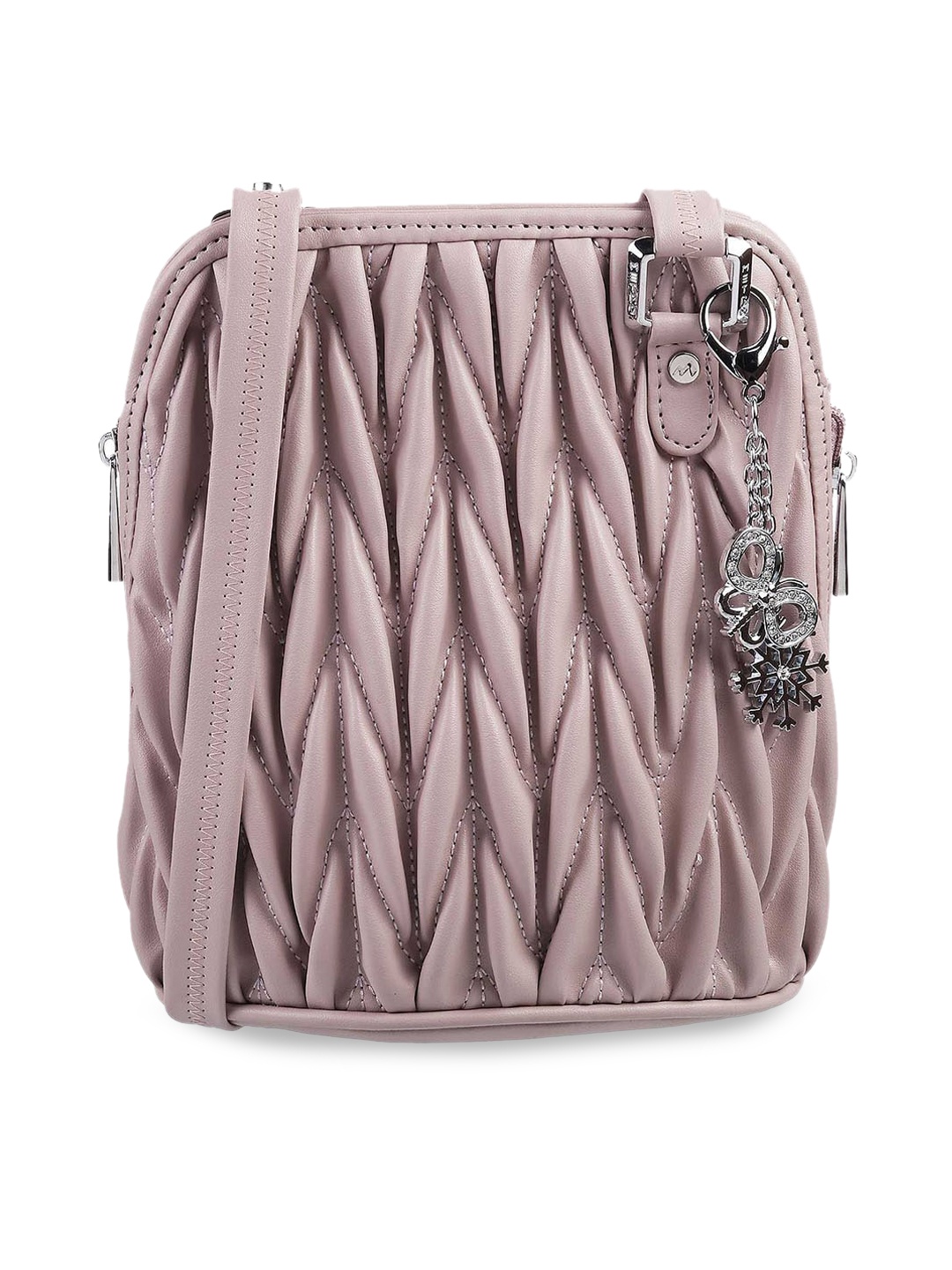 

Metro Women Purple Textured & Quilted PU Structured Handheld Bag