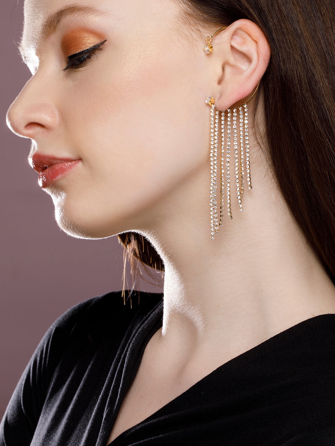 

TOKYO TALKIES X rubans FASHION ACCESSORIES Gold-Toned Circular Ear Cuff Earring