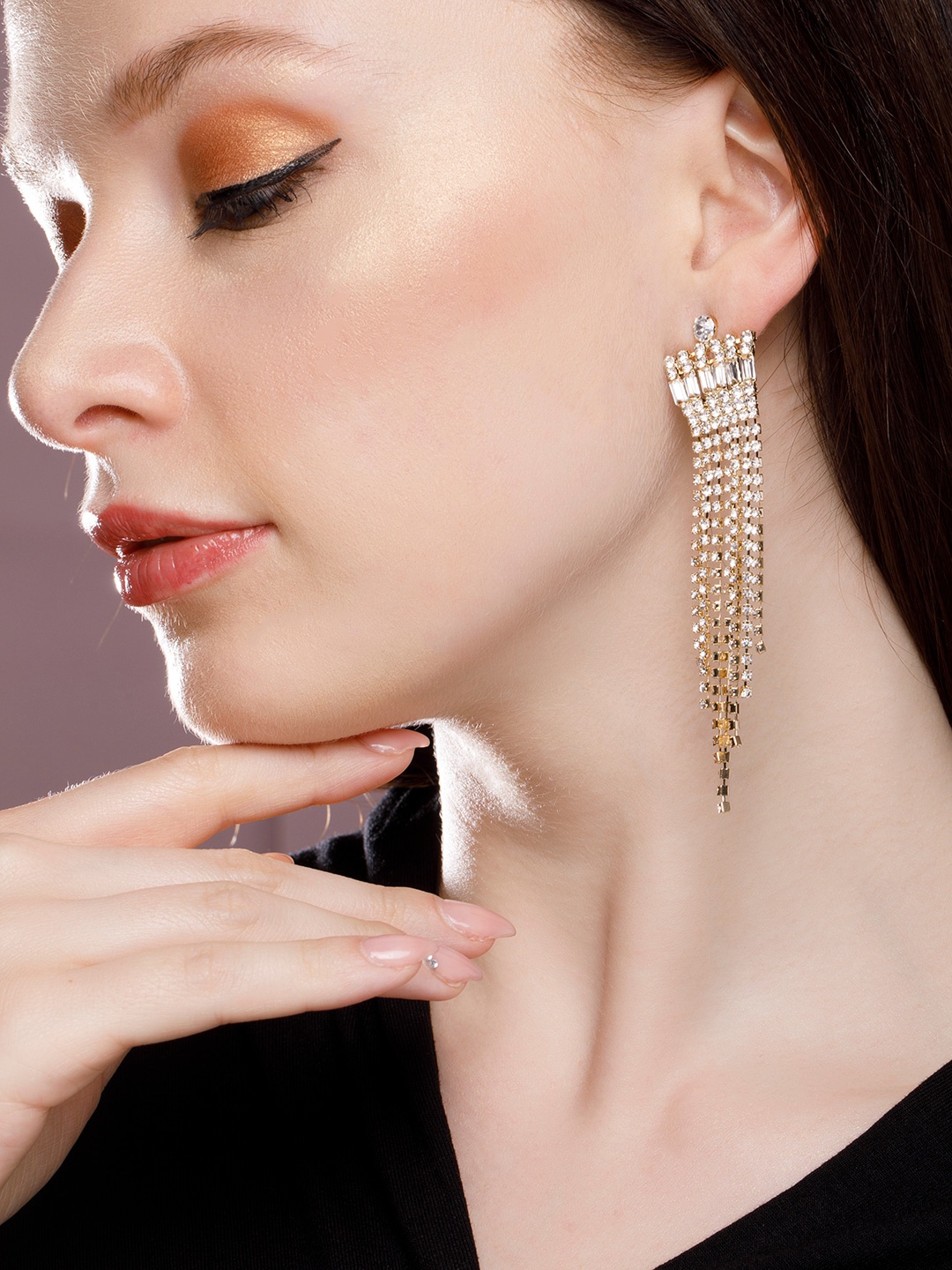 

TOKYO TALKIES X rubans FASHION ACCESSORIES Gold-Toned Contemporary Drop Earrings