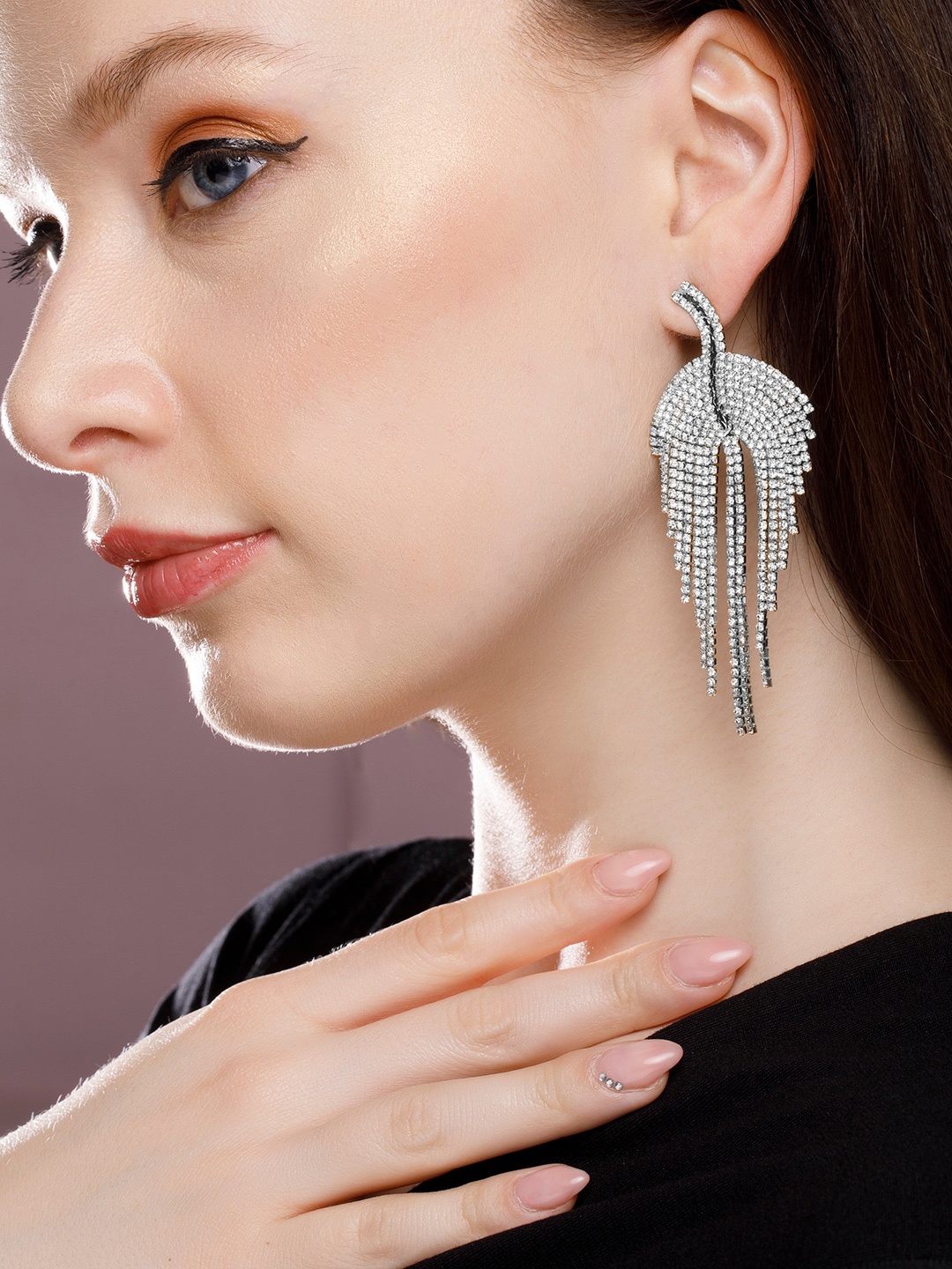 

TOKYO TALKIES X rubans FASHION ACCESSORIES Silver-Toned Contemporary Drop Earrings