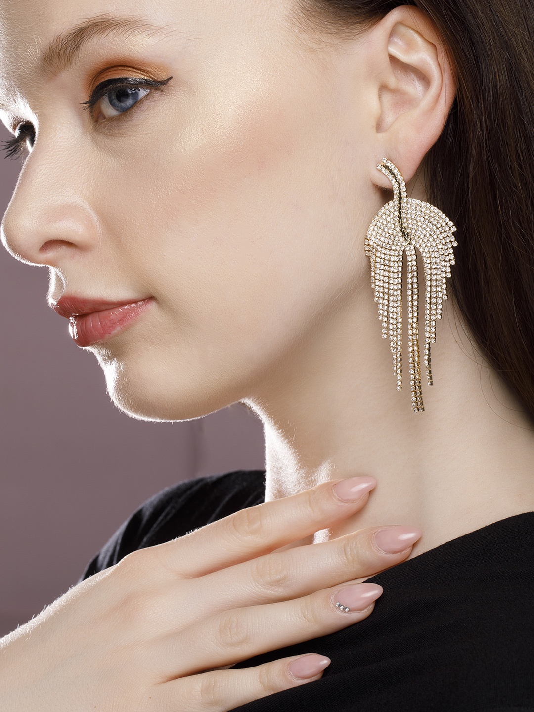 

TOKYO TALKIES X rubans FASHION ACCESSORIES Gold-Toned Contemporary Drop Earrings