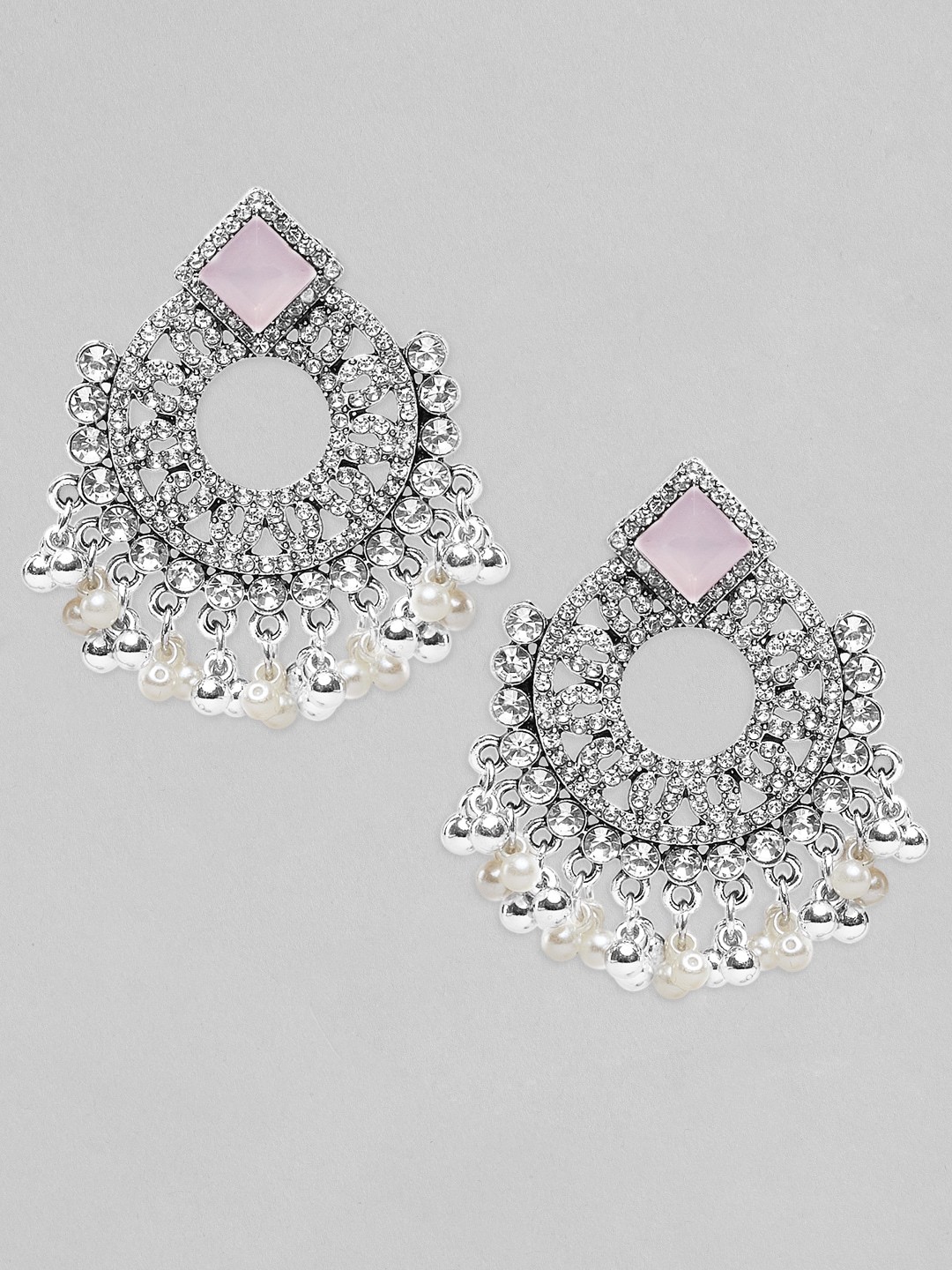 

Anouk Silver-Toned Contemporary Chandbalis Earrings