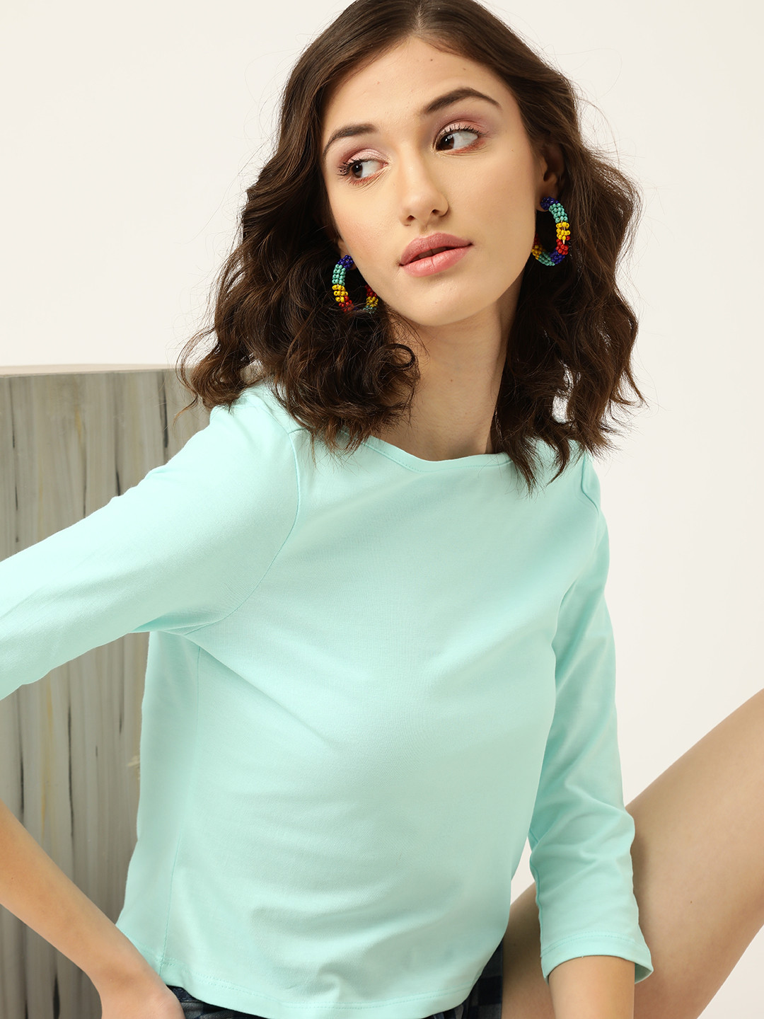 

DressBerry Women Blue Pure Cotton T-shirt