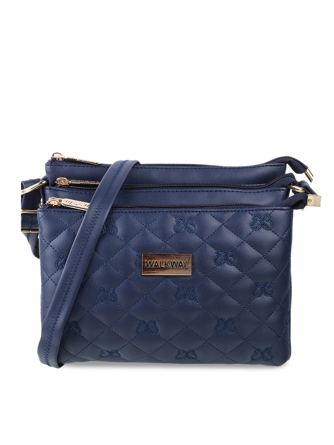 

WALKWAY by Metro Blue Quilted Structured Sling Bag