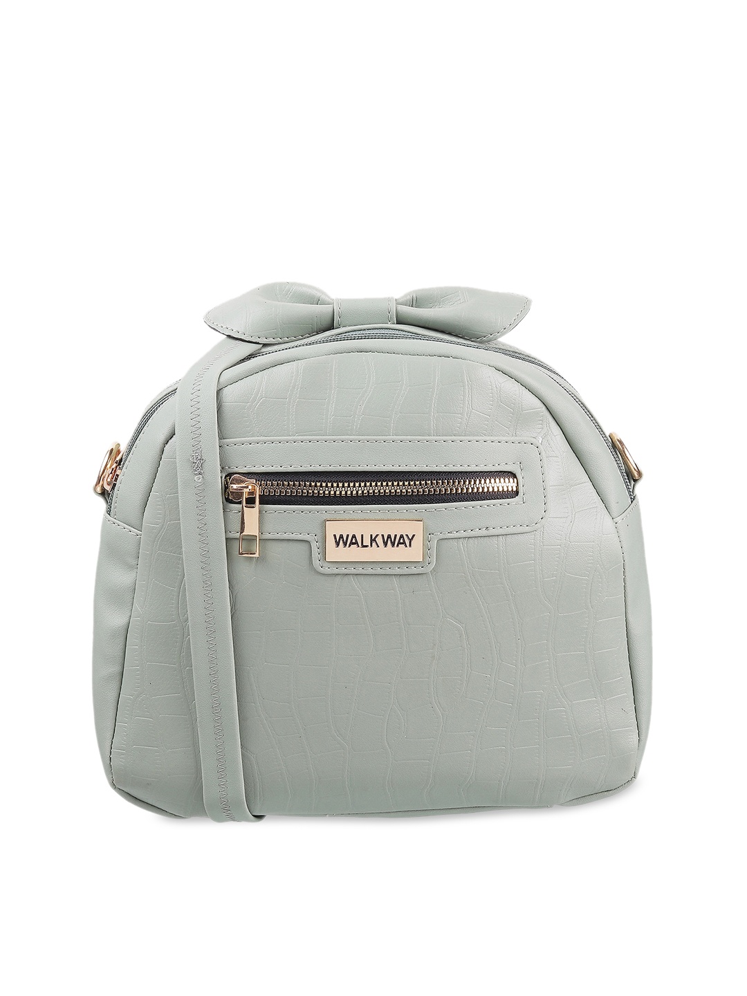 

WALKWAY by Metro Green Structured Sling Bag With Bow Detail