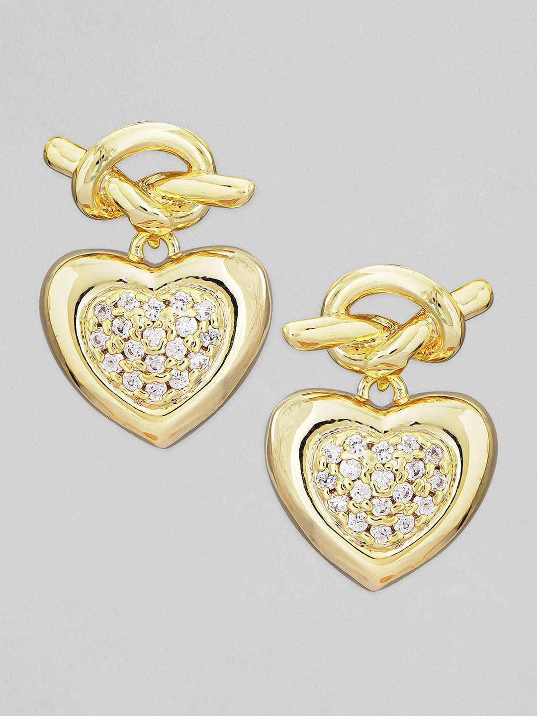 

Rubans Voguish Gold-Toned AD Studded Studs Earrings