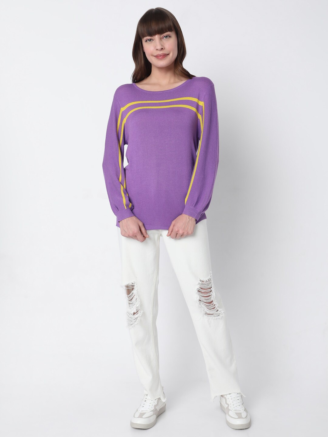 

Vero Moda Women Purple Sweatshirt