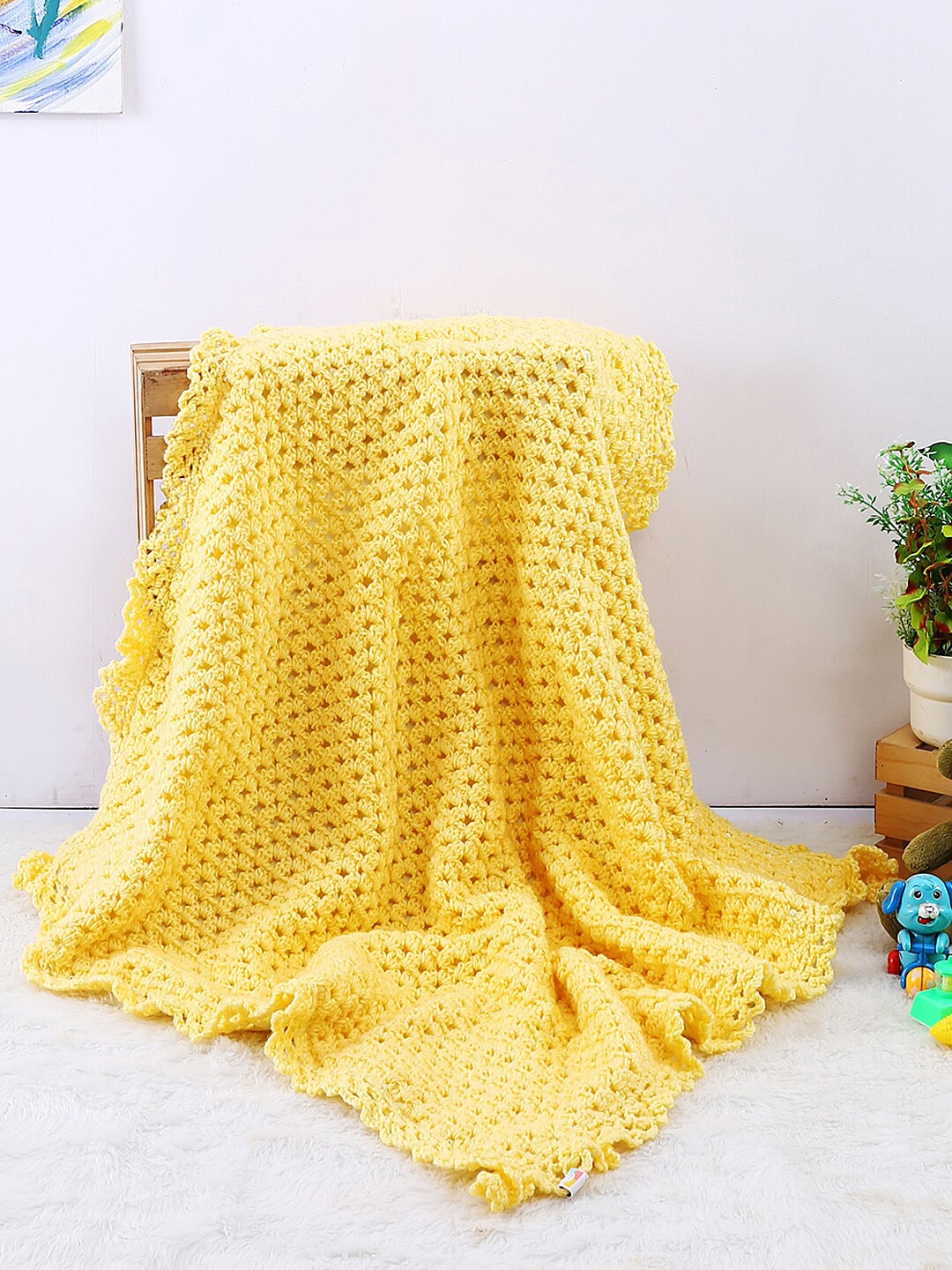 

Magic Needles Yellow 1000 GSM AC Room Single Bed Wool Blanket