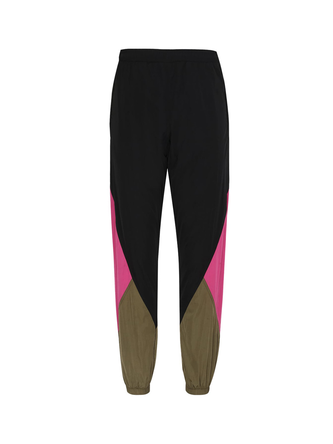 

MOSCHINO COUTURE Men Black & Pink Colorblocked Regular-Fit Joggers