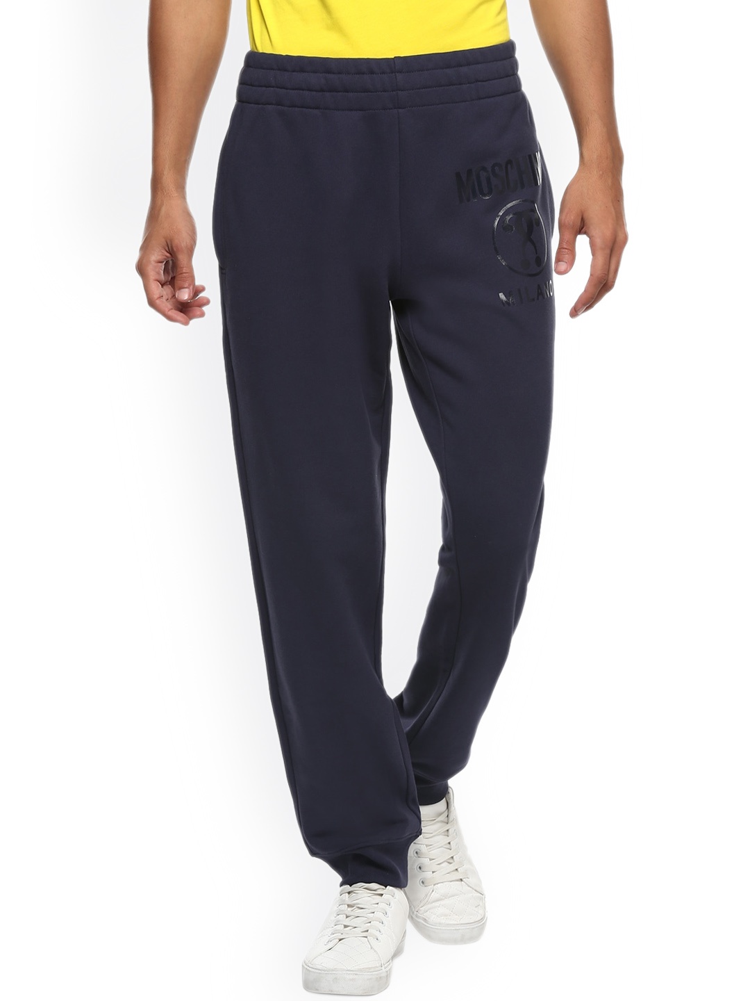 

MOSCHINO COUTURE Men Navy Blue Solid Joggers