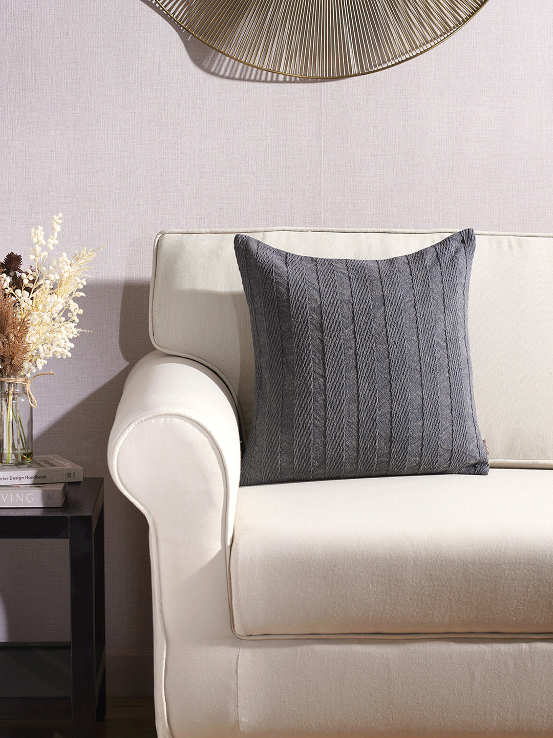 

Pure Home and Living Grey Square Cushion Covers