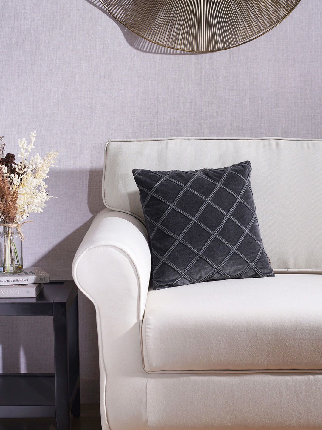 

Pure Home and Living Geometric Square Cushion Covers, Charcoal