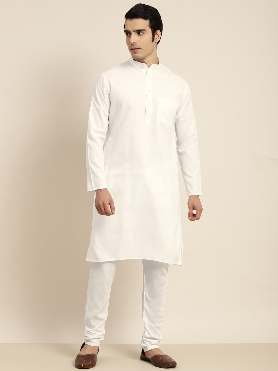 

Anug by SOJANYA Men White Dobby Kurta