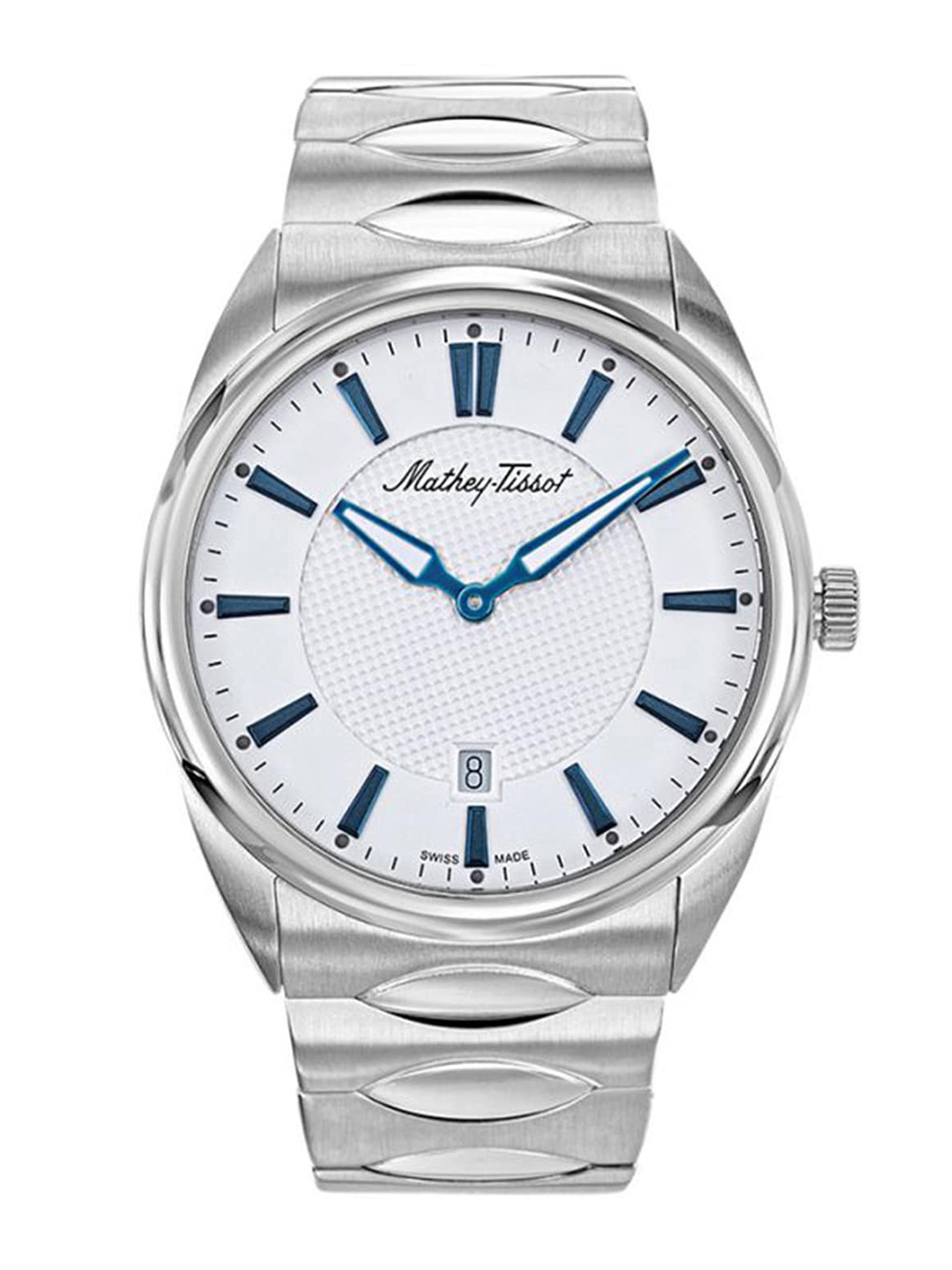 

Mathey-Tissot Men White Brass Dial & Silver Toned Stainless Steel Bracelet Style Straps Analogue Watch