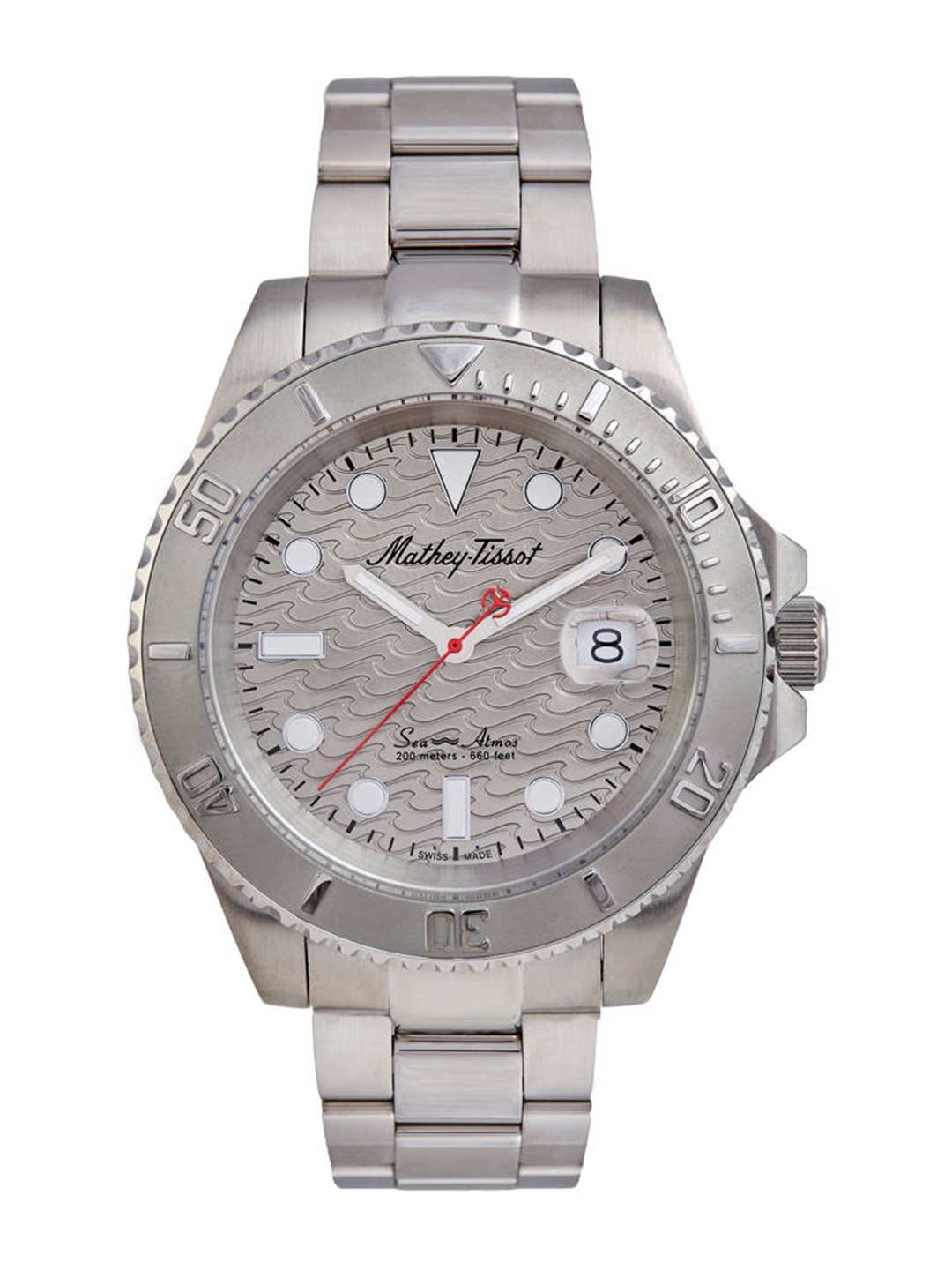 

Mathey-Tissot Men Grey Brass Dial & Grey Stainless Steel Straps Analogue Watch H906ZAS