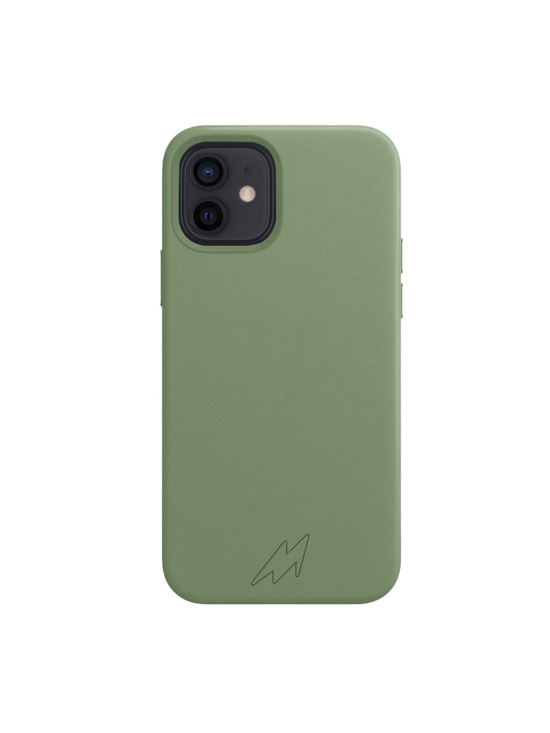 

macmerise Green Solid Silicone iPhone 12 Back Case, Multi