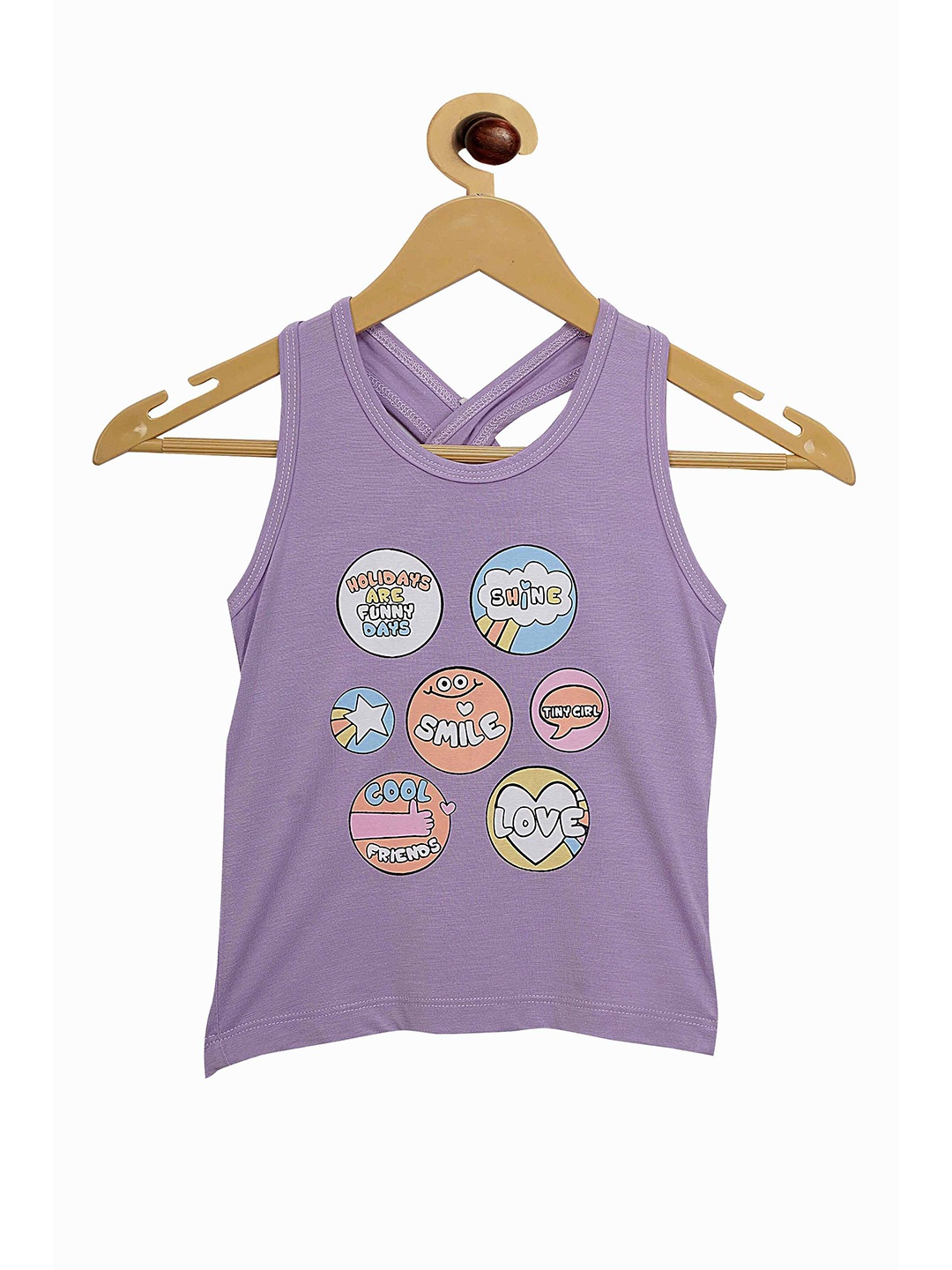 

Tiny Girl Lavender Printed Pure Cotton Top